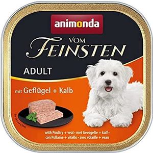 animonda Vom Feinsten Adult Natvoer voor volwassen honden, gevogelte + kalf, 22 x 150 g