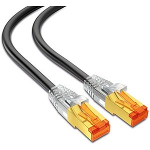 mumbi LAN-kabel 10 m CAT 7 ruwe netwerkkabel S/FTP PiMF CAT7 ruwe kabel Ethernet kabel patchkabel RJ45 10 meter, zwart