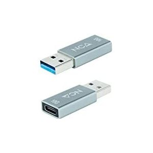 NANOCABLE 10.02.0013 Adapter USB-A 3.1 GEN2 naar USB-C, USB-A / stekker -USB-C/bus, grijs