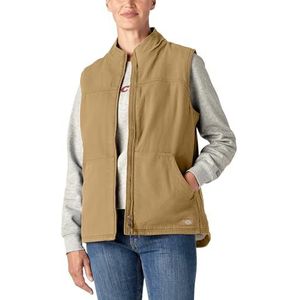 Dickies W Sherpa Duck Vest Work Utility Outerwear Femme, Nubuck rincé, L