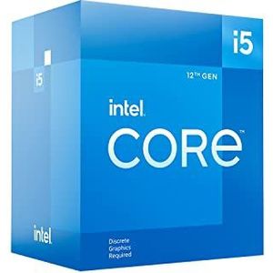 Intel Core i5-12400F processor van de 12e generatie (basisklok : 2,5 GHz, 6 kernen, LGA1700, DDR4 en DDR5 RAM tot 128 GB) BX8071512400F Zwart