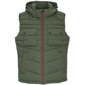 s.Oliver Gewatteerd vest met afneembare capuchon, olijfgroen, XL, Olijfgroen, XL