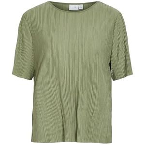 Vila T-shirt Viplisa à col rond S/S Top Noos pour femme, Vert olive, L