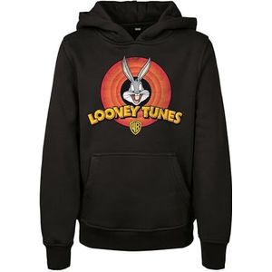 Mister Tee Kids Looney Tunes Bugs Bunny Logo Hoody Sweatshirt met capuchon voor jongens, zwart.
