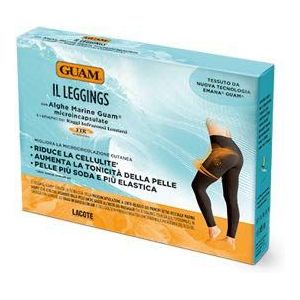 Verstevigende anti-cellulitis legging voor dames, zeer comfortabel, platte buik-effect met Guam algen, verbetert de microcirculatie en huidskleur, XS/S, zwart, welzijn om te dragen GUAM