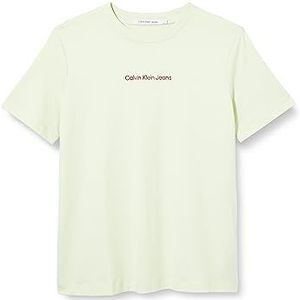 Calvin Klein Jeans Institutioneel recht T-shirt J20j221065 S/S dames gebreide tops, groen (kanariegroen/amarant)