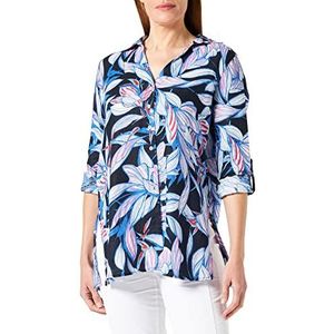 Gerry Weber Edition 860039-66264 blouse, blauw/paars/roze print, 38 voor dames, blauw/lila/roze, 38, blauw/lila/roze print