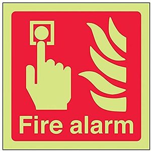 VSafety 13011AF-G'Fire Alarm Logo, vierkant, 100 x 100 mm, 3 stuks