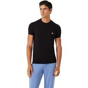 Emporio Armani Shirt À Col Rond pour Homme Soft Modal, Noir, S