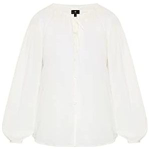 DreiMaster Klassik Dames katoenen blouse offwhite L, Gebroken wit