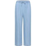 Part Two Womens Culotte Pants Cropped Length Wide Legs Drawstring Waist Trousers Femme, Medium Blue Denim, 38