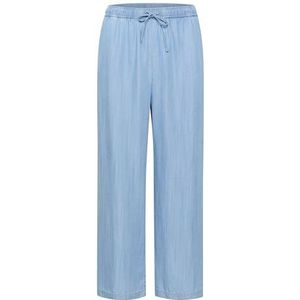 Part Two Womens Culotte Pants Cropped Length Wide Legs Drawstring Waist Trousers Femme, Medium Blue Denim, 46
