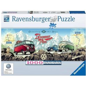 Ravensburger Panorama Puzzel VW Bulli Op Brennerpas (1000 stukjes, stadsleven)