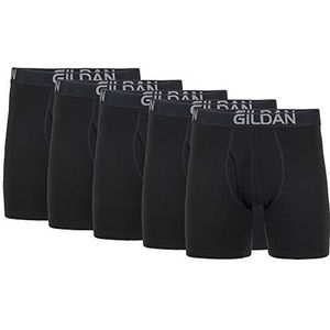 Gildan Cotton Stretch Regular Leg boxershorts, nauwsluitend, 5 stuks, Zwart suède