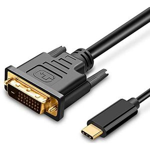 UPGROW USB-C naar DVI-kabel - Thunderbolt naar DVI 4K 30Hz, USB Type C naar DVI aansluiting, compatibel met MacBook Pro 2017-2020, Surface Book 2, Dell XPS 13, Galaxy S10 (1,8 m)