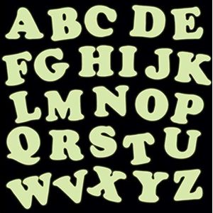 Baker Ross Gloeien in het donker alfabet stickers, 300 stuks, set