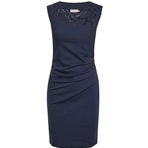 KAFFE Dames slim fit cocktailjurk met bloemenkant, Midnight Marine