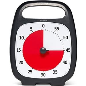 Time Timer Plus 60 minuten analoge visuele timer (wit) akoestisch alarm optioneel (volumeregeling) geen luid tikken; tijdmanagementapparaat