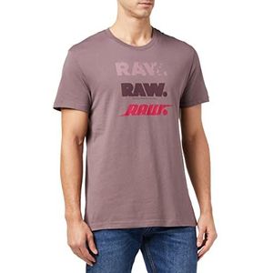 G-STAR RAW Triple Raw T-shirt voor heren, paars (Dark Taupe Fungi 336-4751), S, paars (Dk Taupe Fungi 336-4751)