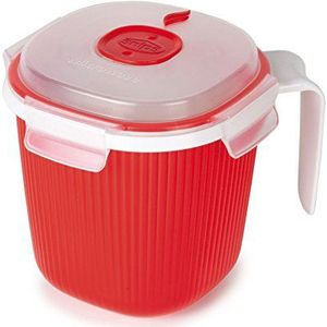 Snips - Kopverwarmer, magnetronschaar, kunststof, rood, melk, thee en soep, 0,7 l