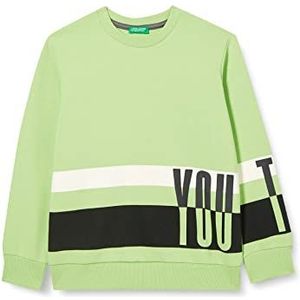 United Colors of Benetton Sweatshirt met lange mouwen en ronde hals voor jongens, lichtgroen 0n7, 168 EU/3XL, lichtgroen 0n7