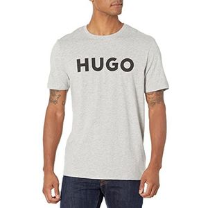 HUGO T-shirt met korte mouwen en logo-print voor heren, grijs.