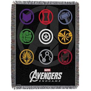 Marvel Avengers: Endgame, ""Symbols"" geweven tapijt worp deken, 48 x 60 cm, meerkleurig