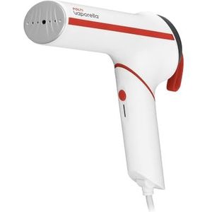 Polti Vaporella Vertical Styler GSM50R, draagbaar, verticaal strijkijzer met klapgreep, vermogen 800 W, verwarming in 30 seconden, wit en rood