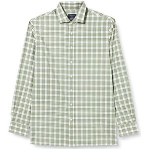 Hackett London geruit overhemd heren wit groen XL, Wit/Groen