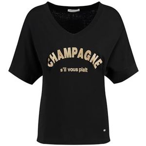 KEY LARGO T-shirt à col en V pour femme, Noir (1100), L