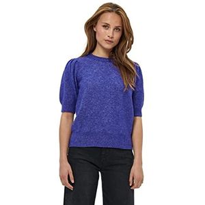 Minus Ditta Knit Tee T-shirt voor dames, koningsblauw melange, L, Royal Blue Melange