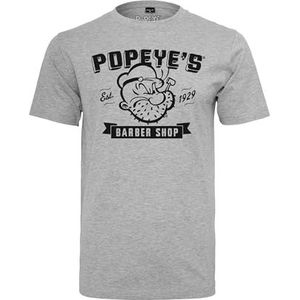 MERCHCODE Popeye Barber Shop T-shirt voor heren, grijs.