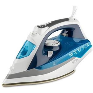 Silva-Homeline DB Professioneel strijkijzer, 2200 W, waterreservoir 360 ml, voor drogen, sproeien, stoom en strijken, roestvrij staal, 360 milliliter, wit/blauw