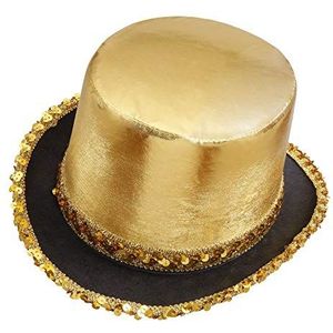 Gouden lamp top hoed met kuiftrim