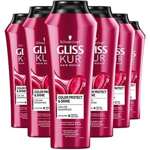 Schwarzkopf Gliss Kur Color Protect en Shine Shampoo, 6 x 250ML