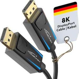 KabelDirekt DisplayPort-kabel 4K & 8K, 240Hz - 1m - verkrijgbaar in 1-5m - DP kabel voor alle DisplayPort-aansluitingen (DisplayPort 1.4, 8K @60Hz, PC, laptops, zwart)