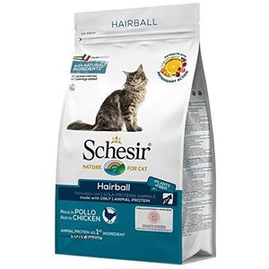 Schesir Cat Adult Maintenance Haarbal met kip, droogvoer, voor volwassen katten en katten, 400 g
