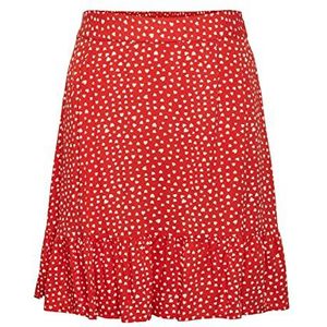 PIECES Pcnya HW Skirt BF BC Jupe Femme, Poppy Red/Aop : cœurs, L