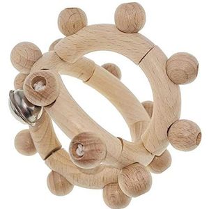 Hess Holzspielzeug 11097 - rammelaar van hout in bolvorm met bewegende delen voor baby's vanaf 6 maanden puur natuurlijk handwerk voor grijpactiviteiten en vrolijk rammelaarplezier