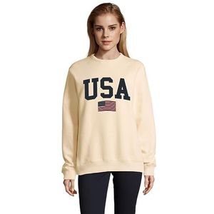 AMERICAN COLLEGE USA Sweatshirt à Capuche Femme, Beige, S