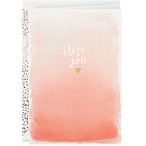 Hallmark I Love You Blush aquarel schaduwkaart Valentijnsdag kaart