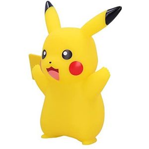 TEKNOFUN Pokémon Happy Pikachu figuur, verlicht, 24 cm, geel, kunststof, officieel product, Pokémon Pikachu, lichtfiguur, brandt bij het inschakelen, werkt met 3 AAA-batterijen