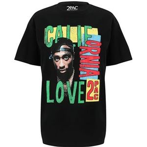 Mister Tee Tupac T-shirt voor heren, California Love Retro oversized, zwart.