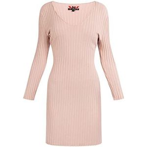 myMo ROCKS Geribbelde gebreide damesjurk (1 stuk), Roze