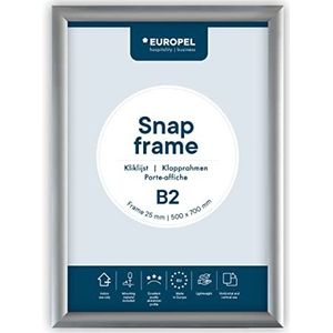 Europel OPUS 2 Snap B1 frame, 25 mm, gemaakt van geanodiseerd aluminium en anti-verblindingslaag, klemmen voor posters en reclame, prikbordlijst voor muren