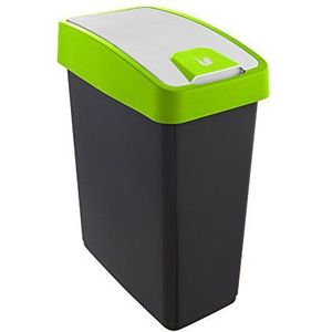keeeper Premium afvalbak, vuilnisbak met klepdeksel, soft-touch, 25 l, Magne, groen