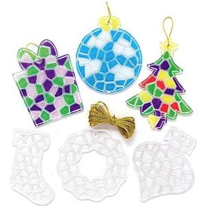 Baker Ross AX570 Kristallen Mozaïek Kerstdecoraties - Verpakking van 10 stuks, Kerstornamenten, Creatieve Vrije Tijd Voor Kinderen en Volwassenen