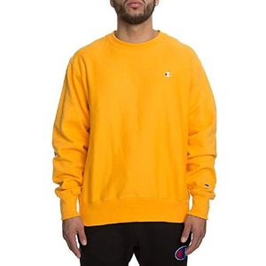 Champion Heren Reverted Weave Sweatshirt, Gouden C-logo op de linkerborst.