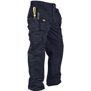 Lee Cooper Werkbroek voor heren, meerdere zakken, onderhoudsarm, zeer duurzaam, kniebeschermzakken, marineblauw, 38W/33L (lang)