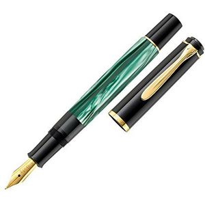 Pelikan 984195 Linea M200 Classic Grafische balpen, gemarmerd/zwart, 24 K goud, stylus-stylus van roestvrij staal, maat M